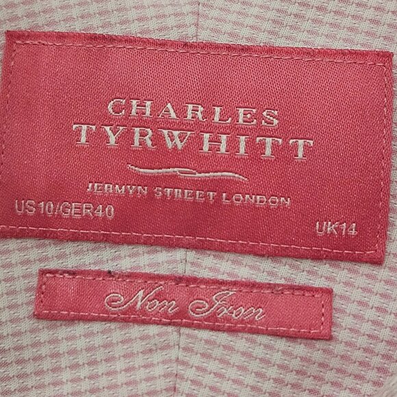 Charles Tyrwhitt Pink Gingham Tailored Non-Iron Womens Button-Up Shirt Sz 10 - Picture 5 of 7